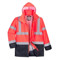 Arbeitsjacke Hohe Sichtbarkeit Multitaschen Wasserdicht 5 in 1 Executive Portwest S768