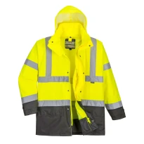 Arbeitsjacke Hohe Sichtbarkeit Multitaschen Wasserdicht 5 in 1 Executive Portwest S768