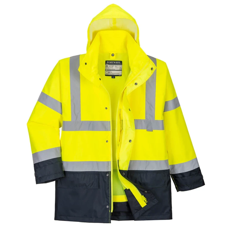 Arbeitsjacke Hohe Sichtbarkeit Multitaschen Wasserdicht 5 in 1 Executive Portwest S768