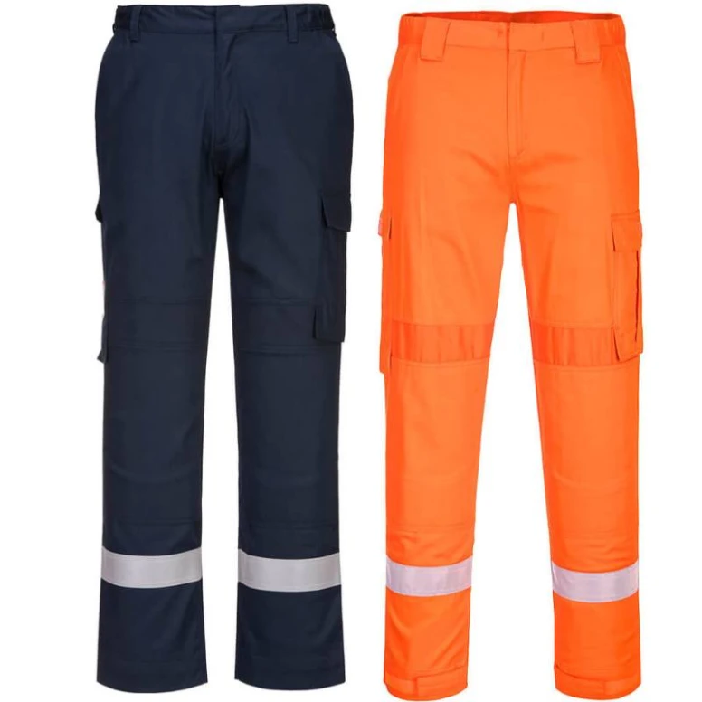 Arbeitshose Hohe Sichtbarkeit Wasserdicht Flammhemmend Multitaschen Bizflame Portwest FR401
