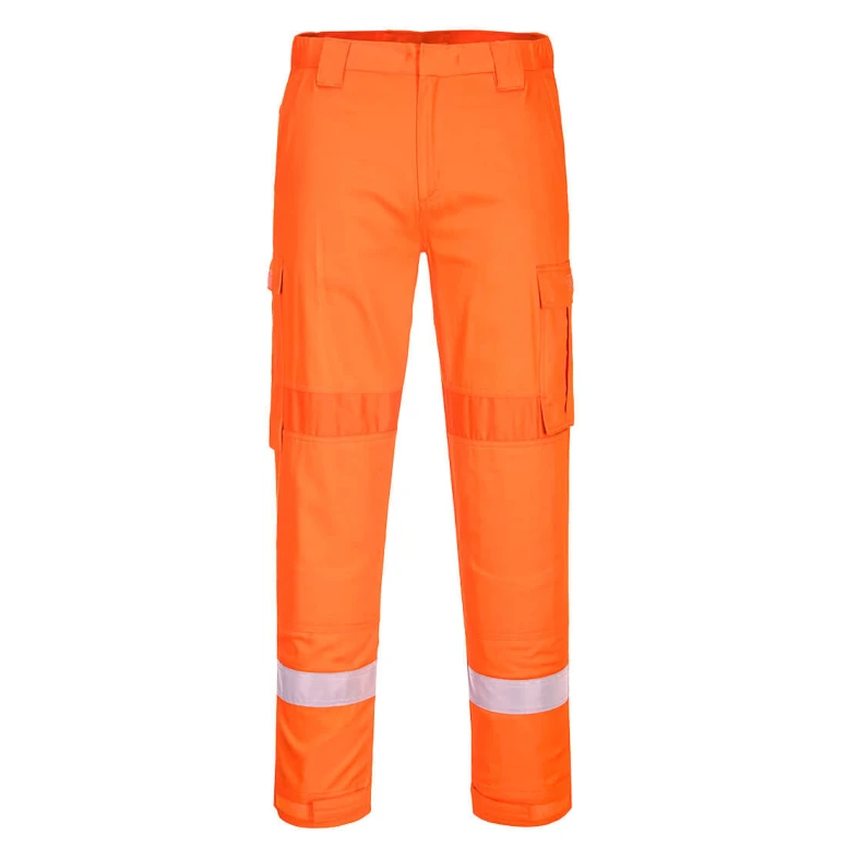 Arbeitshose Hohe Sichtbarkeit Wasserdicht Flammhemmend Multitaschen Bizflame Portwest FR401
