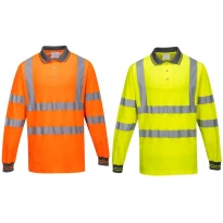 Arbeits-Poloshirt Langarm Hohe Sichtbarkeit Cotton Comfort Portwest S271