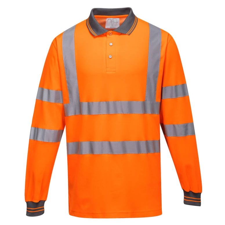 Arbeits-Poloshirt Langarm Hohe Sichtbarkeit Cotton Comfort Portwest S271