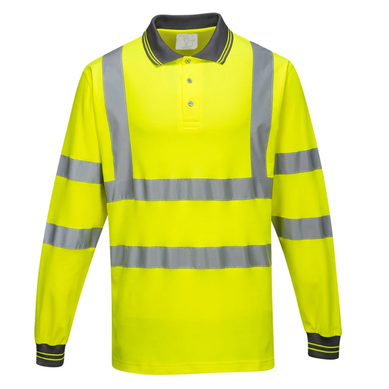 Arbeits-Poloshirt Langarm Hohe Sichtbarkeit Cotton Comfort Portwest S271