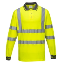 Arbeits-Poloshirt Langarm Hohe Sichtbarkeit Cotton Comfort Portwest S271