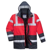 Arbeitsjacke Hohe Sichtbarkeit Wasserdicht Multitaschen Zweifarbig mit Kapuze Traffic Portwest S466 2