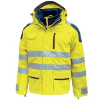 Arbeitsjacke mit hoher Sichtbarkeit Regenschutz und Mehrfachtaschen U-Power Backer HL162YF