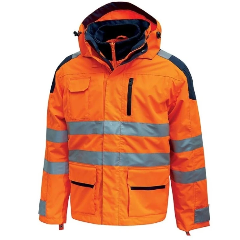 Arbeitsjacke mit hoher Sichtbarkeit Regenschutz und Mehrfachtaschen U-Power Backer HL162YF