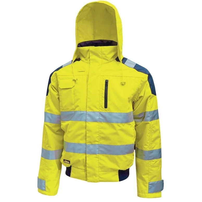 Arbeitsjacke mit hoher Sichtbarkeit Regenschutz und Mehrfachtaschen U-Power Best HL160YF