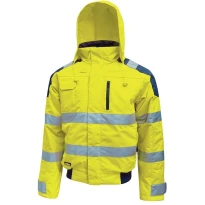 Arbeitsjacke mit hoher Sichtbarkeit Regenschutz und Mehrfachtaschen U-Power Best HL160YF