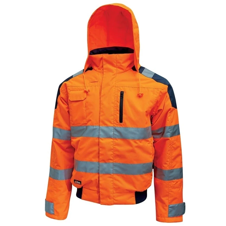 Arbeitsjacke mit hoher Sichtbarkeit Regenschutz und Mehrfachtaschen U-Power Best HL160YF