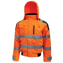 Arbeitsjacke mit hoher Sichtbarkeit Regenschutz und Mehrfachtaschen U-Power Best HL160YF
