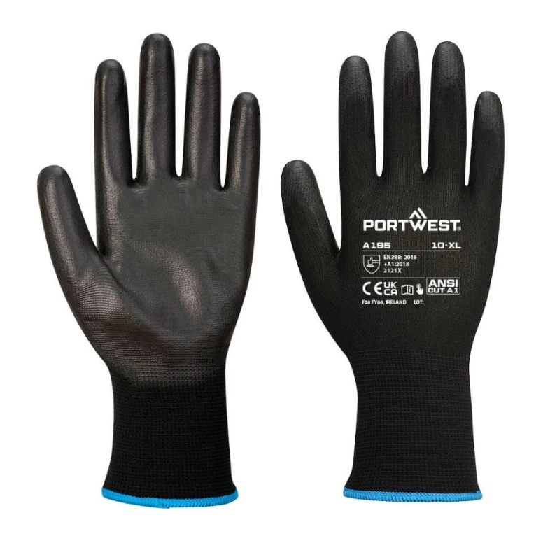 12 Paar – Arbeitshandschuhe aus Polyester mit Polyurethan-Beschichtung Portwest A195
