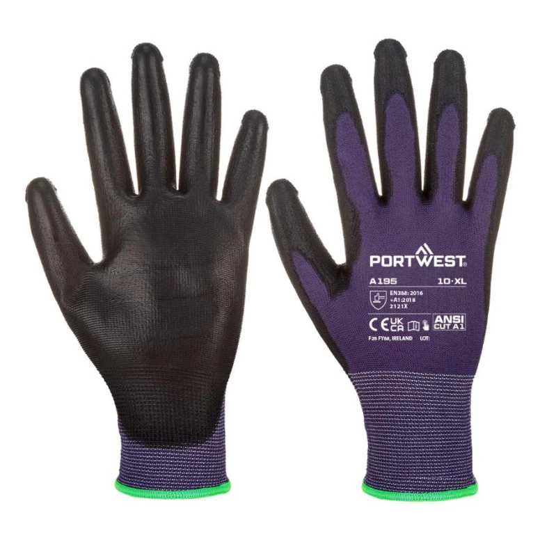 12 Paar – Arbeitshandschuhe aus Polyester mit Polyurethan-Beschichtung Portwest A195