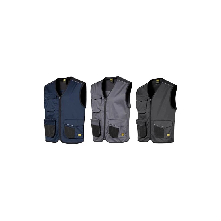 Stretch-Multitaschen-Arbeitsweste mit durchgehendem Reißverschluss Diadora Utility Vest Mover 2.0 702.183060