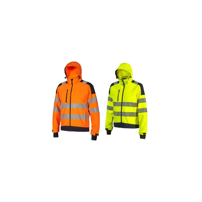 Warnschutz-Arbeitsjacke mit mehreren Taschen Softshell Stretch U-Power Wonder HL384