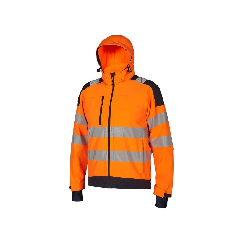 Warnschutz-Arbeitsjacke mit mehreren Taschen Softshell Stretch U-Power Wonder HL384
