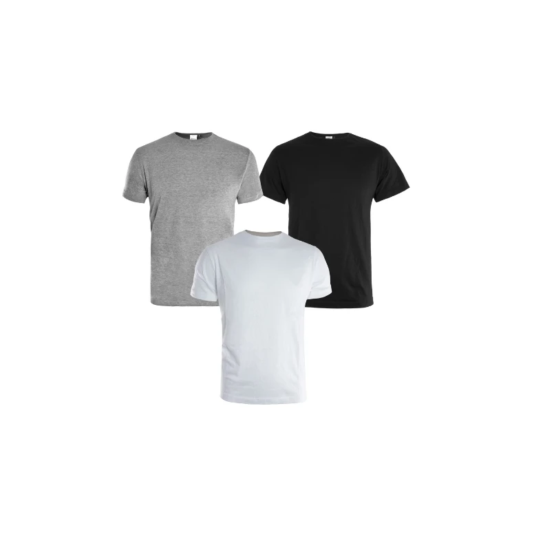 Set 3 T-Shirts 100 % Baumwolle Kapriol 128906 Grau Weiß Blau
