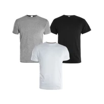 Set 3 T-Shirts 100 % Baumwolle Kapriol 128906 Grau Weiß Blau