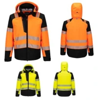 Arbeitsjacke Portwest Warnschutz T166 PW3 Hi-Vis Mehrtaschen Wasserdicht Stretch