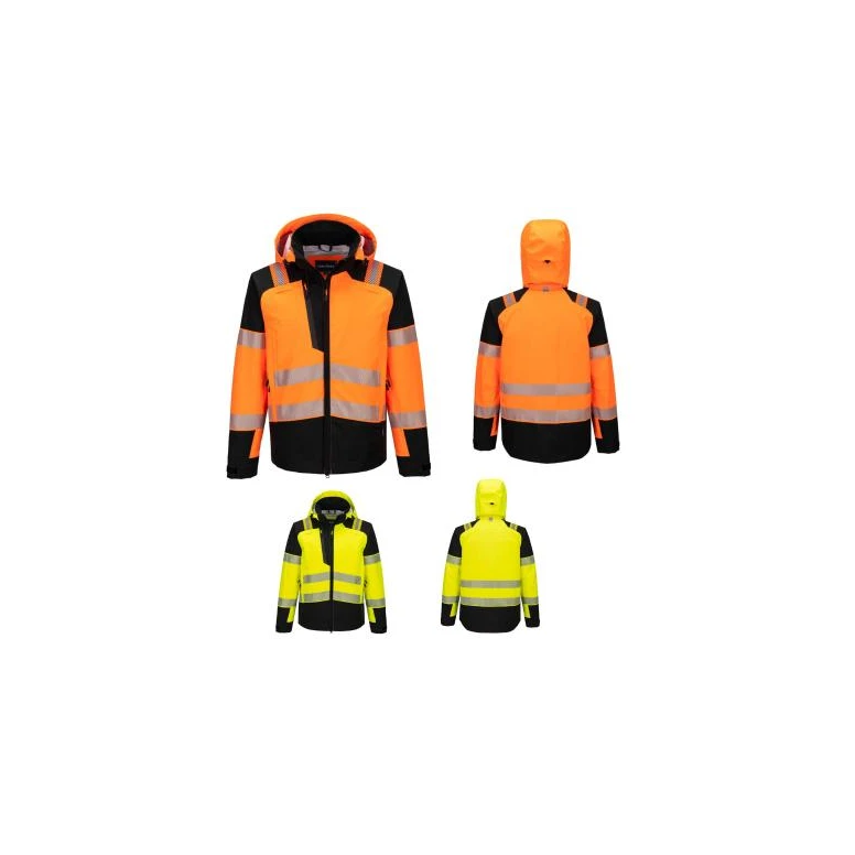 Arbeitsjacke Portwest Warnschutz T166 PW3 Hi-Vis Mehrtaschen Wasserdicht Stretch