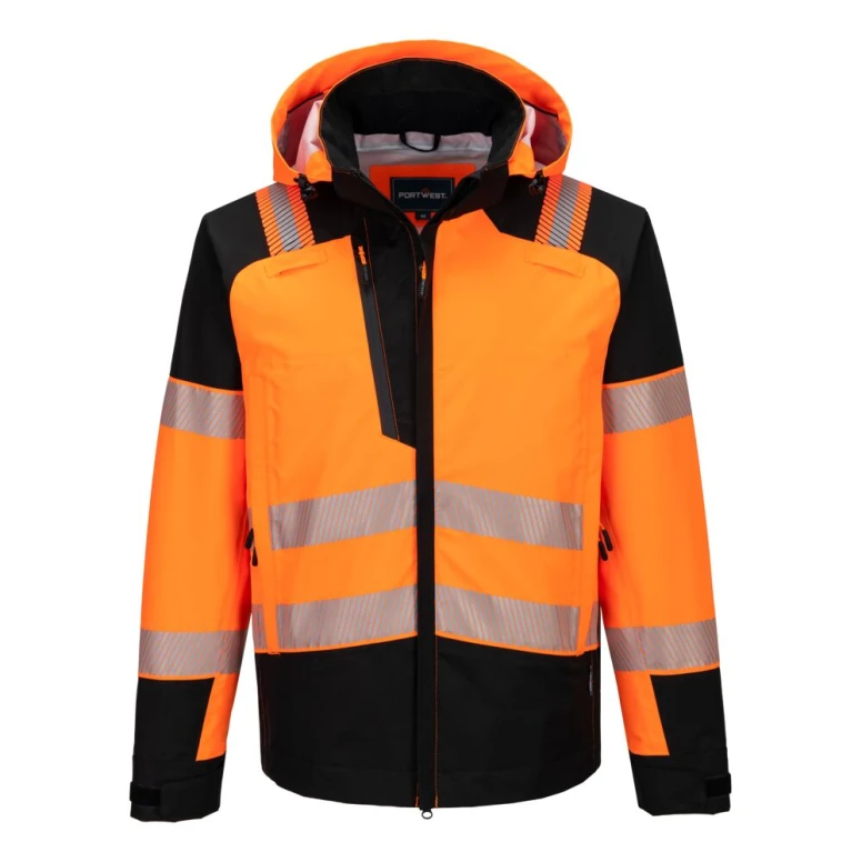 Arbeitsjacke Portwest Warnschutz T166 PW3 Hi-Vis Mehrtaschen Wasserdicht Stretch