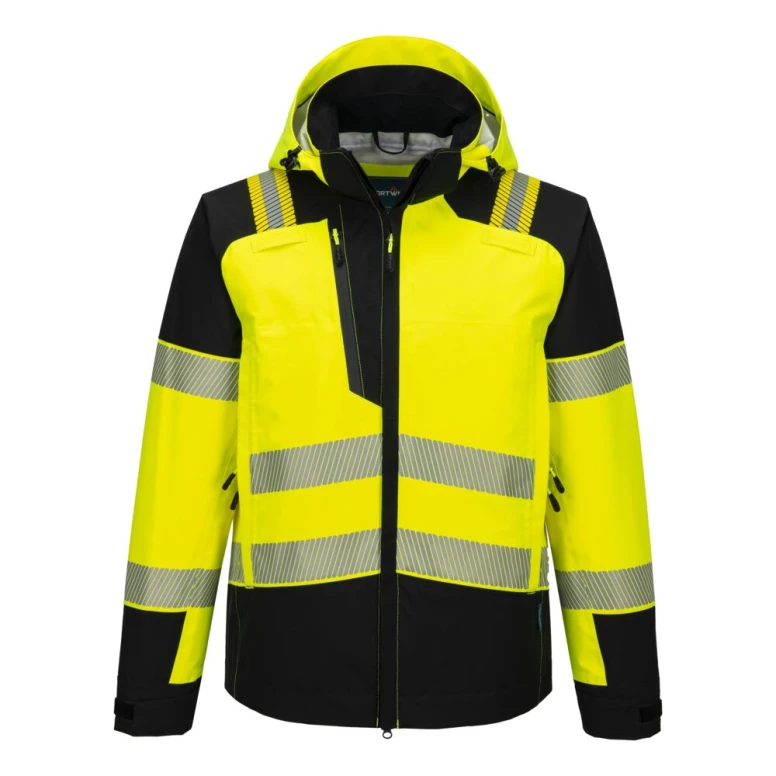 Arbeitsjacke Portwest Warnschutz T166 PW3 Hi-Vis Mehrtaschen Wasserdicht Stretch