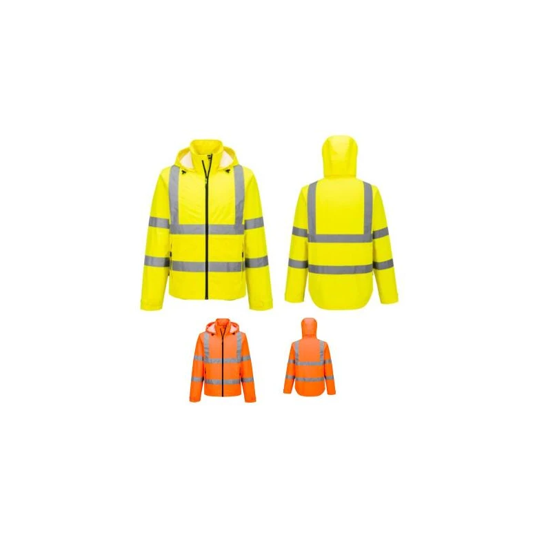 Portwest Arbeitsjacke Hohe Sichtbarkeit Leicht Faltbar Hi-Vis S164 Wasserdicht Mehrtaschig