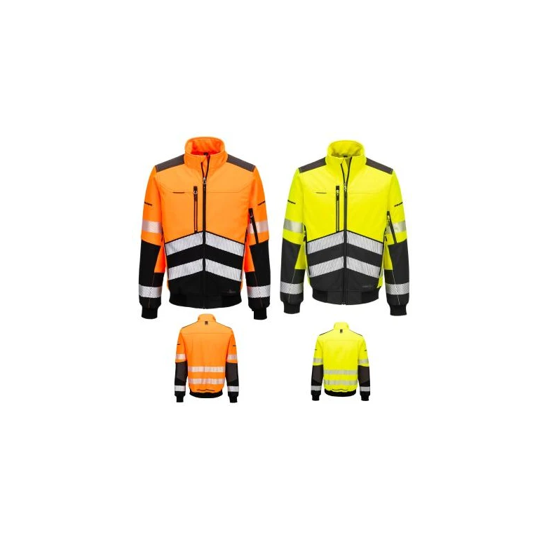 Arbeitsjacke Portwest hohe Sichtbarkeit EV468 Softshell multitaschen wasserdicht stretch