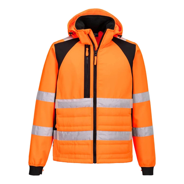 Arbeitsjacke Portwest hohe Sichtbarkeit CD863 Softshell WX2 multitaschen wasserdicht