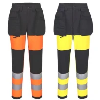 Portwest Damen Warnschutz-Arbeitshose Service WX2 CD847 Stretch mit vielen Taschen