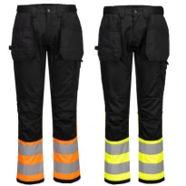 Portwest Warnschutz-Arbeitshose Holster CD858 Stretch mit vielen Taschen