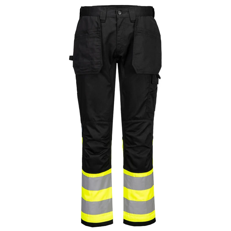 Portwest Warnschutz-Arbeitshose Holster CD858 Stretch mit vielen Taschen