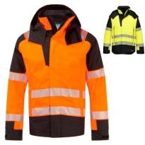 Portwest Warnschutz-Arbeitsjacke FR606 Winter Multitaschen Flammschutz Wasserdicht
