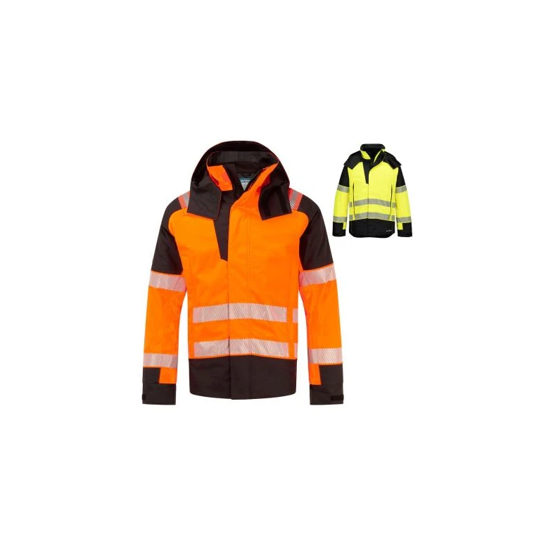 Portwest Warnschutz-Arbeitsjacke FR606 Winter Multitaschen Flammschutz Wasserdicht
