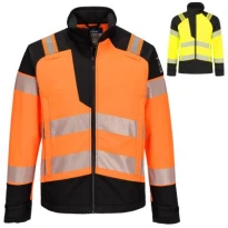 Portwest Arbeitsjacke Hohe Sichtbarkeit FR718 Softshell Mehrtaschen Wasserdicht Multinorm