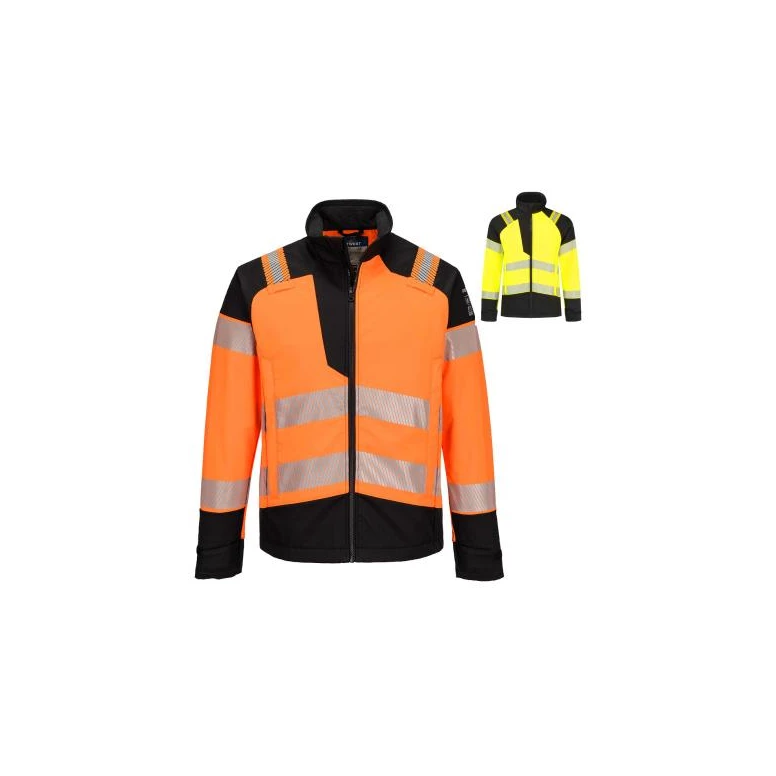 Portwest Arbeitsjacke Hohe Sichtbarkeit FR718 Softshell Mehrtaschen Wasserdicht Multinorm
