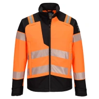 Portwest Arbeitsjacke Hohe Sichtbarkeit FR718 Softshell Mehrtaschen Wasserdicht Multinorm
