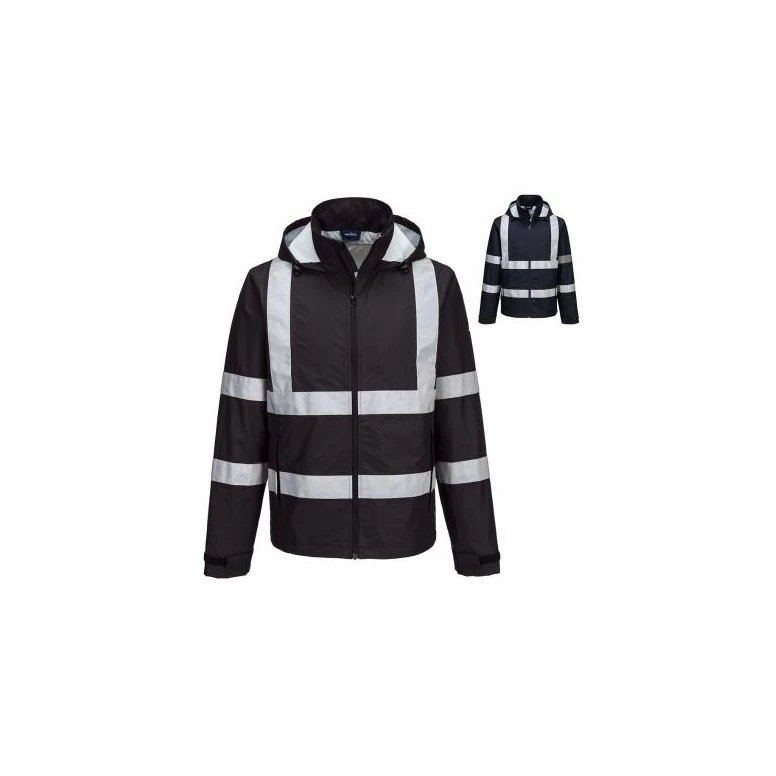 Arbeitsjacke Portwest Hohe Sichtbarkeit Leicht Faltbar Iona F442 Wasserdicht mit Mehreren Taschen