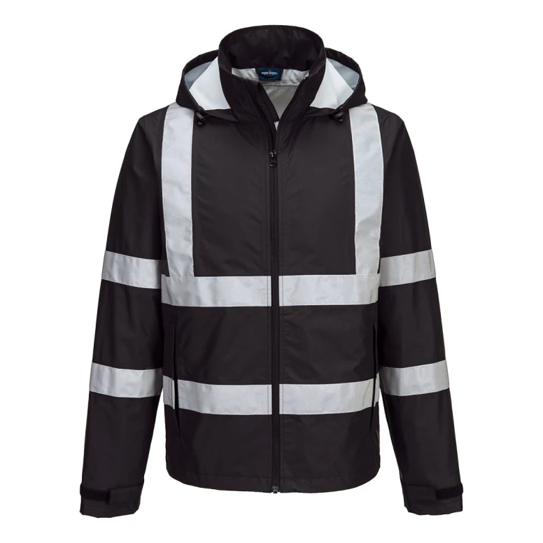 Arbeitsjacke Portwest Hohe Sichtbarkeit Leicht Faltbar Iona F442 Wasserdicht mit Mehreren Taschen