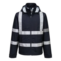 Arbeitsjacke Portwest Hohe Sichtbarkeit Leicht Faltbar Iona F442 Wasserdicht mit Mehreren Taschen