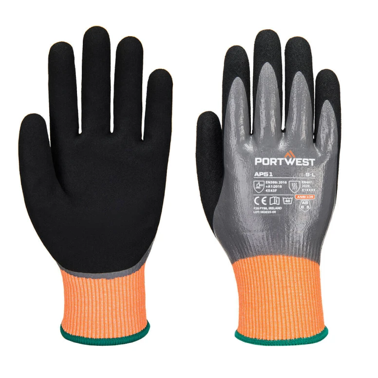12 Stuck - Portwest AP51 Schnittschutzhandschuhe mit Nitrilbeschichtung
