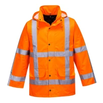 Portwest R460 Warnschutz-Arbeitsjacke wasserdicht mit mehreren Taschen