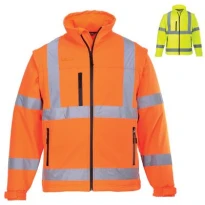 Portwest S428 Warnschutz Arbeitsjacke Mehrtaschen 2 IN 1 Wasserdicht Stretch