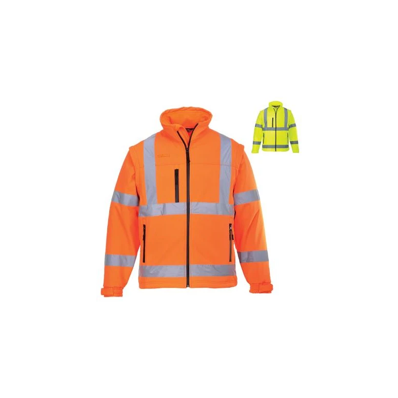 Portwest S428 Warnschutz Arbeitsjacke Mehrtaschen 2 IN 1 Wasserdicht Stretch