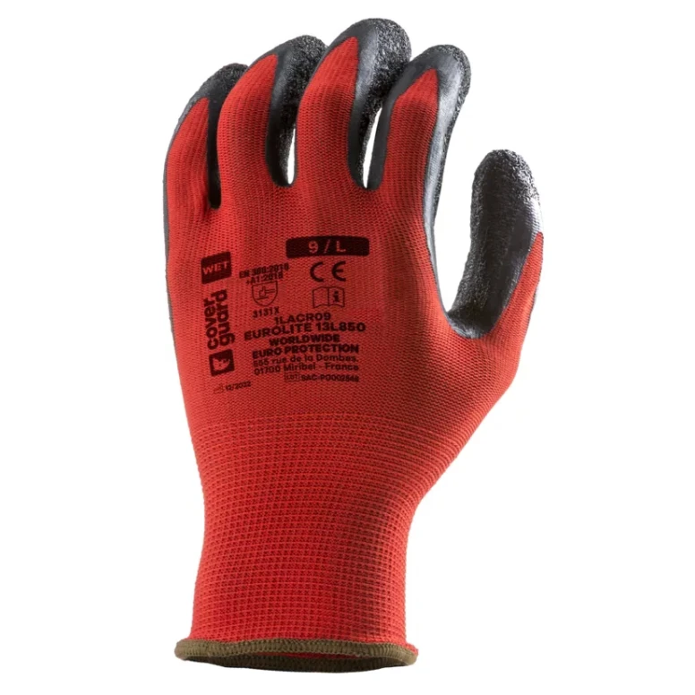 10 Paare - Coverguard Arbeitshandschuhe aus Latex Eurolite 1LACR Mechanische Risiken