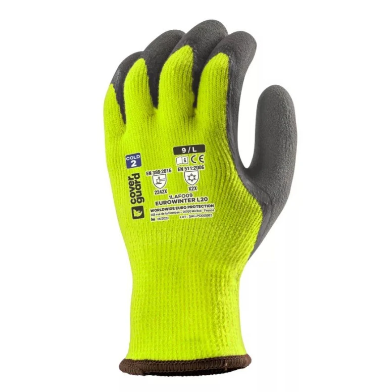 5 Paar - Coverguard Arbeitshandschuhe aus Latex Eurowinter 1LAFO Kälteschutz