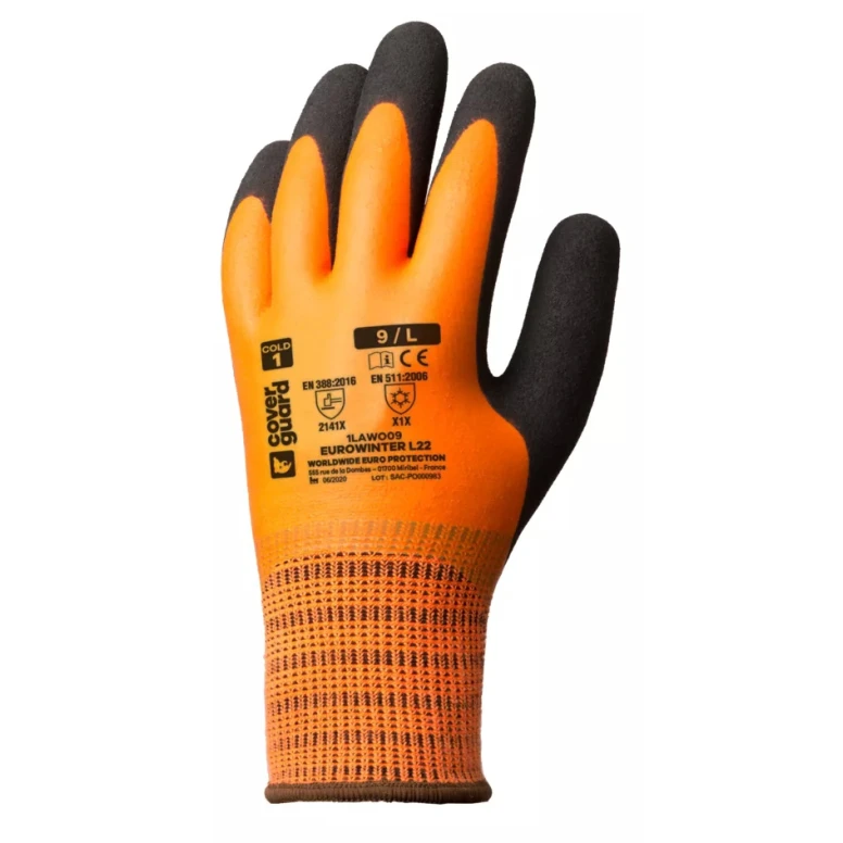 5 Paar - Arbeitshandschuhe Coverguard aus Latex Eurowinter 1LAWO Kälteschutz