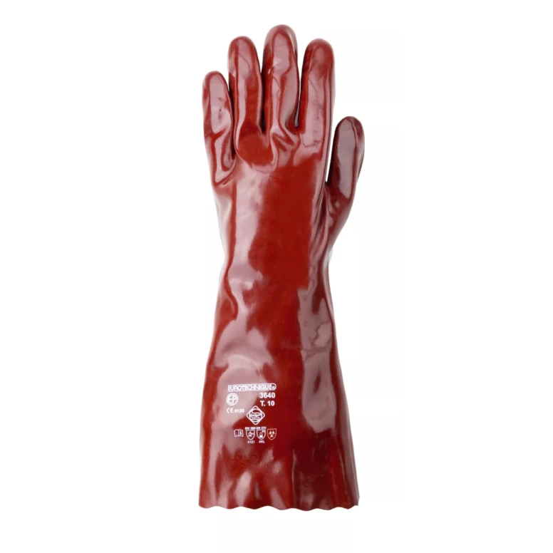 10 Paar - Arbeitshandschuhe Coverguard aus PVC Eurochem MO3640 Chemisches Risiko