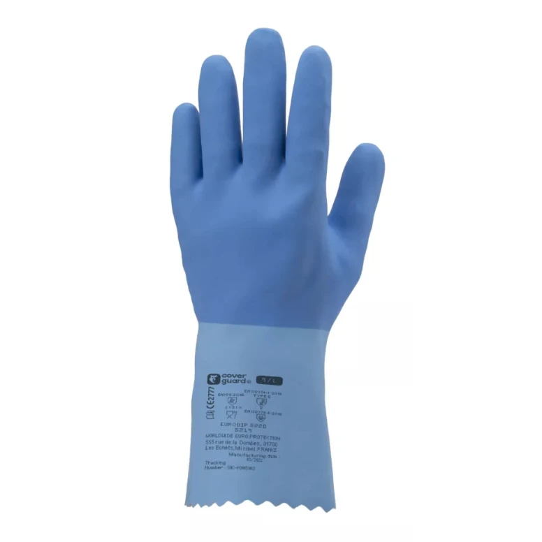 12 Paar - Coverguard Arbeitshandschuhe aus Latex Eurodip MO5220 Chemikalienschutz